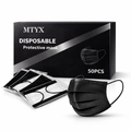 Black Disposable Face Masks — 50 Count